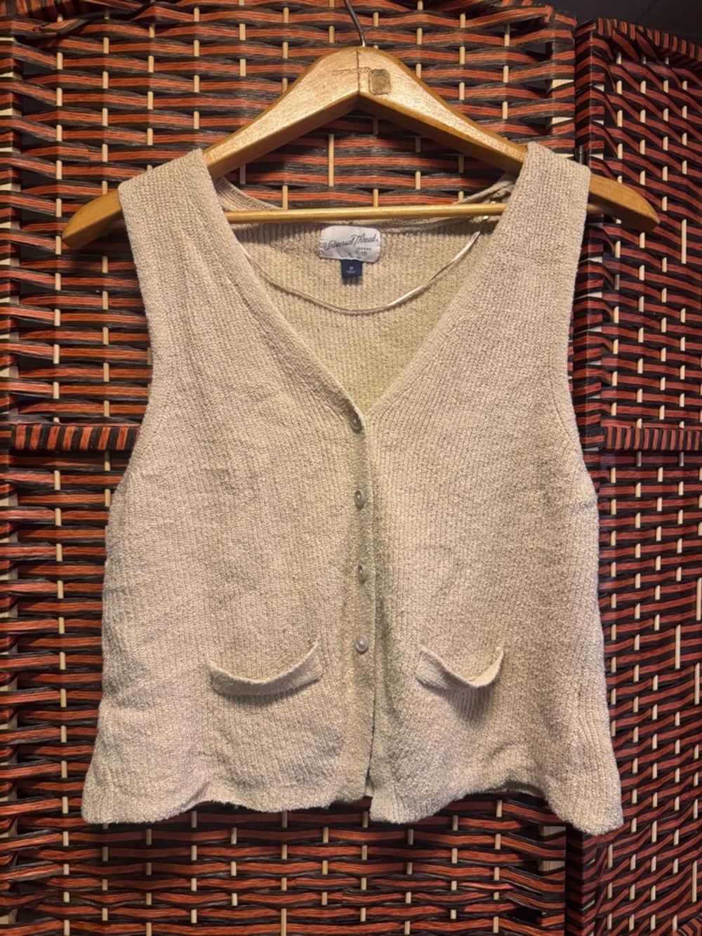 Universal Threads Neutral Knit Button-Front Vest